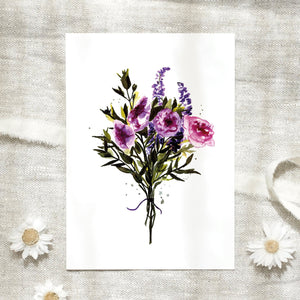 POSTKARTE - VIOLET BOUQUET