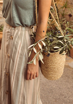 MULTICOLOURED STRIPED SKIRT